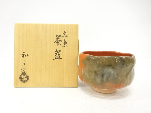 JAPANESE TEA CEREMONY / RAKU WARE TEA CHAWAN / RED RAKU / ARTISAN WORK